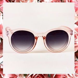 Soft Coral Sunglasses Clear Colored Frame Heart